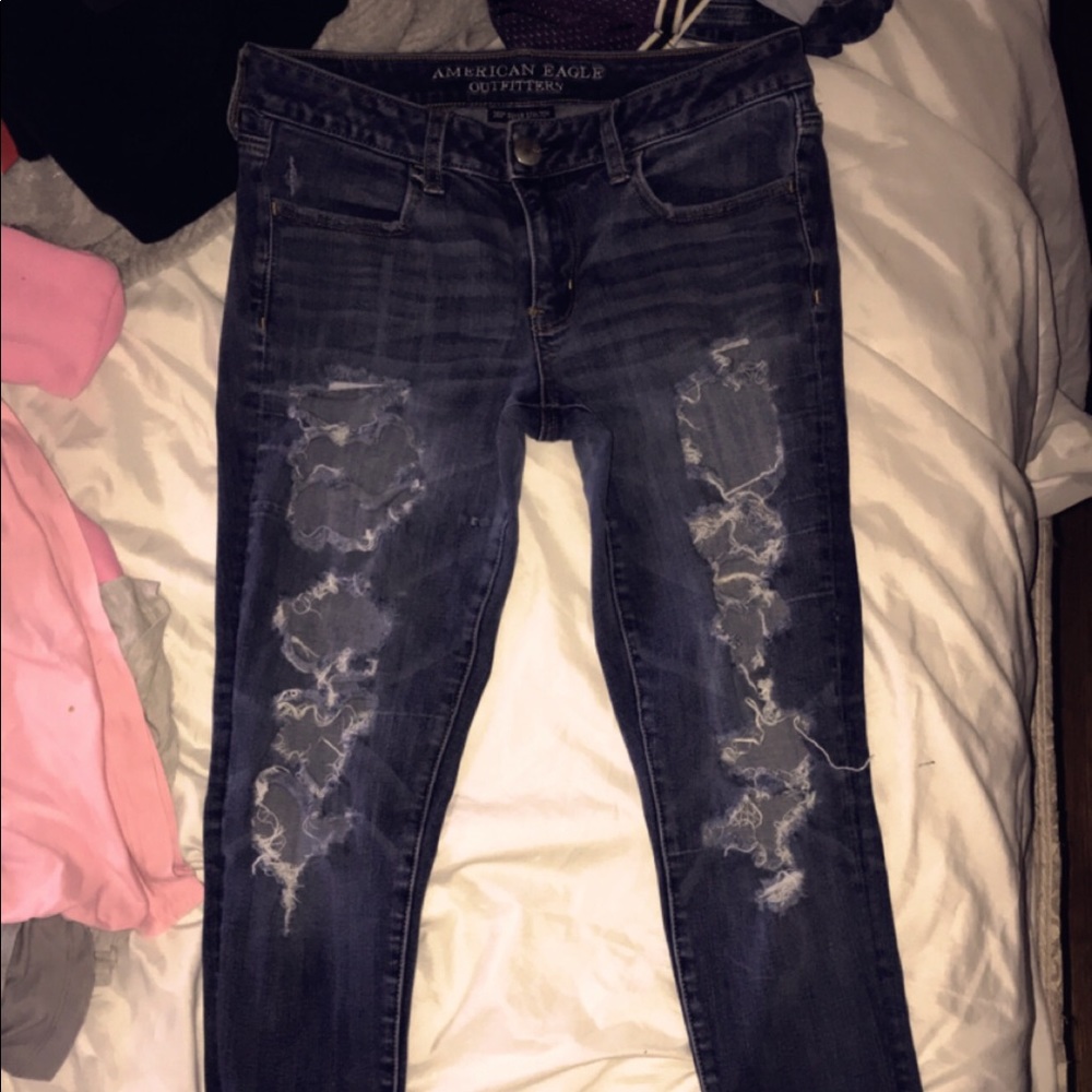 American Eagle ripped skinny jeans